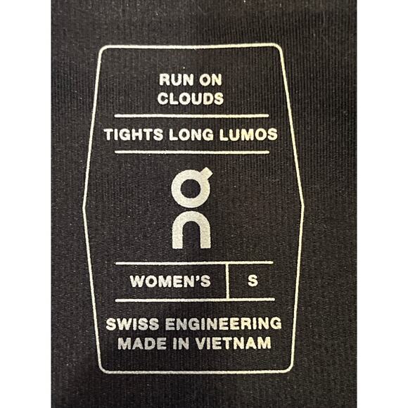 On Running Black Lumos Long Tight Size Small Zip Ankle - Picture 8 of 11